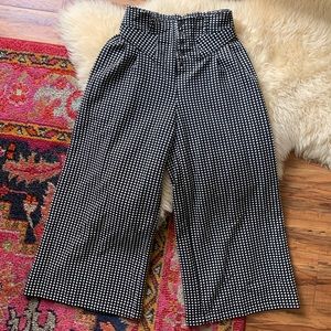 Anthropologie Maeve Wide Leg Checkered Pants